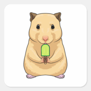 Sticker Carré Hamster Popsicle