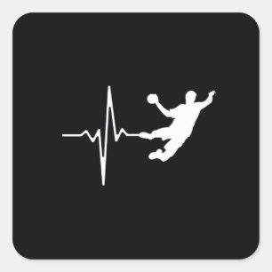 Sticker Carré Handball - Handball Player Heartbeat