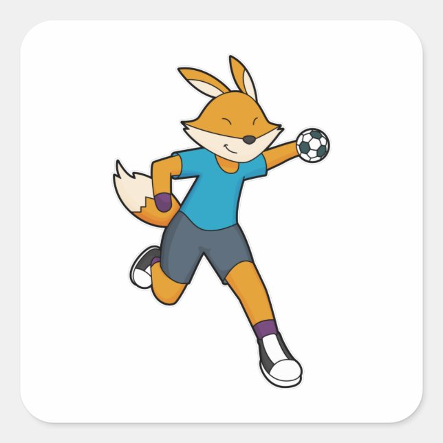 Sticker Carré Handball joueur Fox (Devant)