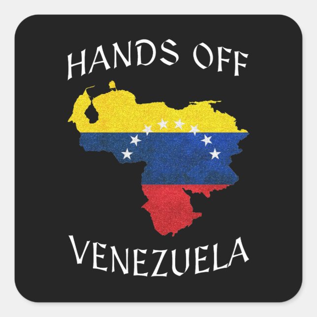 Sticker Carré Hands Off Venezuela Illustration | Peace  (Devant)