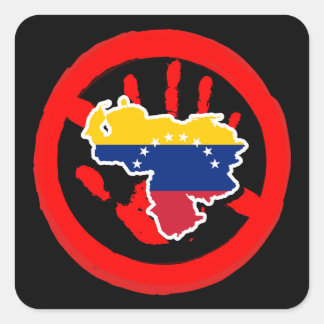 Sticker Carré Hands Off Venezuela Peace and Sovereignty Art