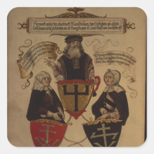 Sticker Carré Hans Fugger deux épouses Clara Widolf et Elisabeth