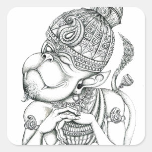 Sticker Carré Hanuman, Dieu singe
