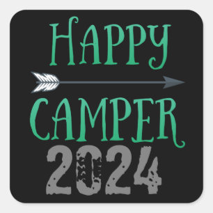 Sticker Carré Happy Camper