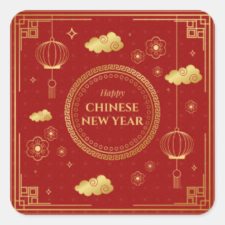 Sticker Carré Happy Chinese New Year
