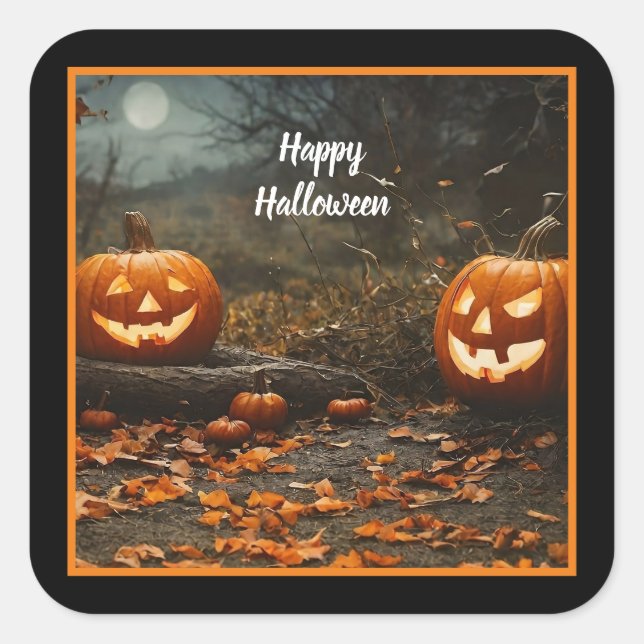 Sticker Carré Happy Halloween Night Collection (Devant)