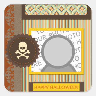 Sticker Carré happy halloween (scrapbook)