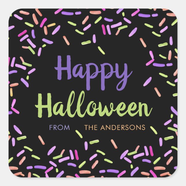 Sticker Carré Happy Halloween Sprinkles Custom (Devant)