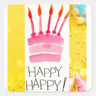 STICKER CARRÉ HAPPY  HAPPY