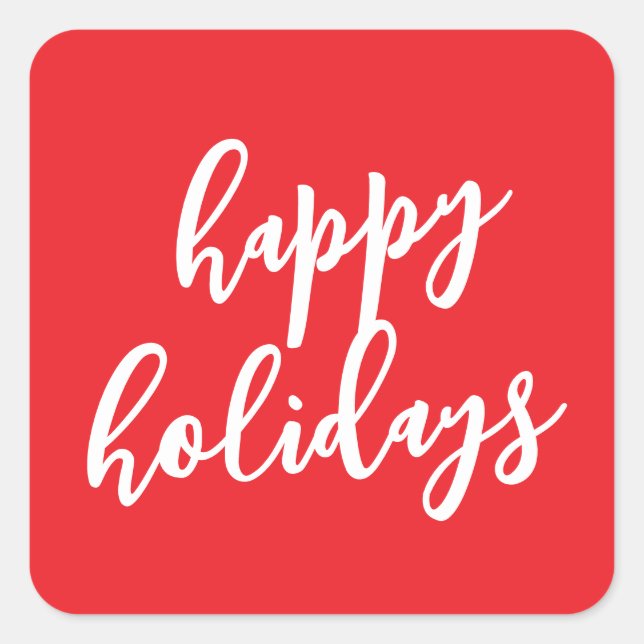 Sticker Carré Happy Holidays Christmas New Year Season Message (Devant)