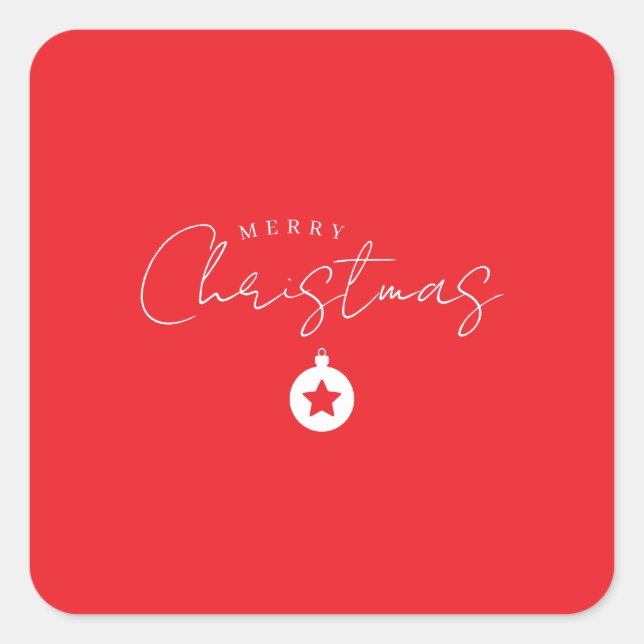Sticker Carré Happy Holidays Christmas New Year Season Red (Devant)