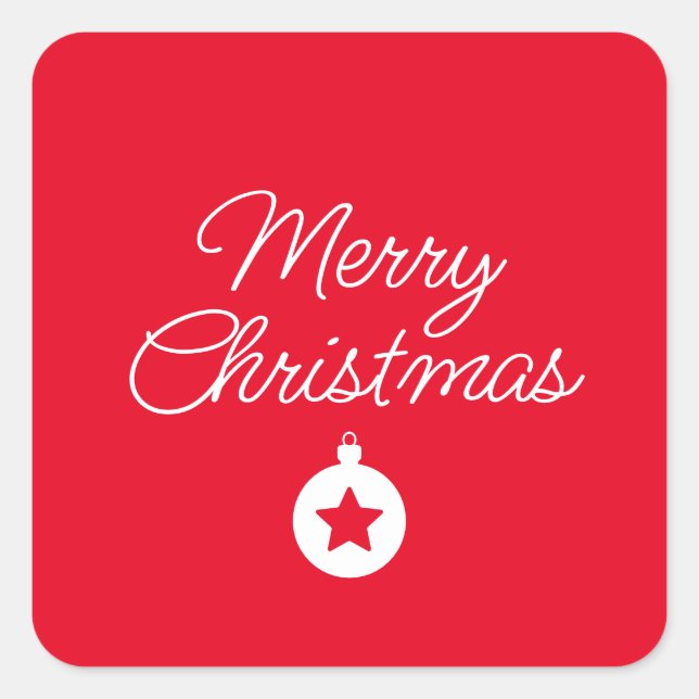 Sticker Carré Happy New Year Merry Christmas Holiday Season (Devant)