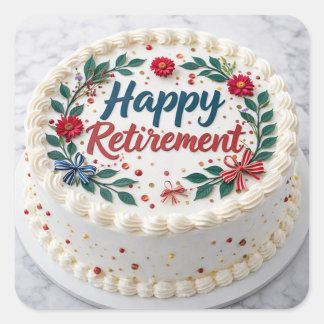 Sticker Carré Happy  Retirement 