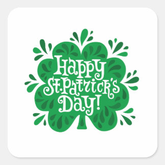 Sticker Carré Happy St. Patrick's Day