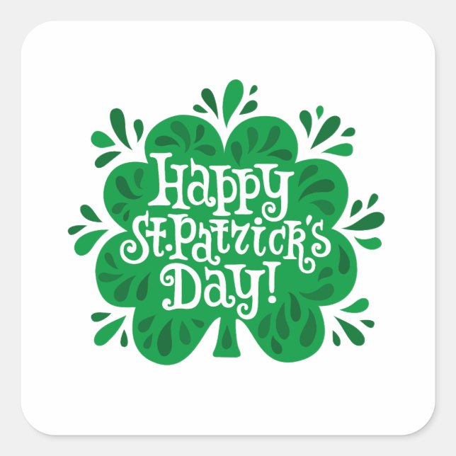 Sticker Carré Happy St. Patrick's Day (Devant)