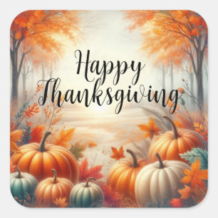 Sticker Carré Happy Thanksgiving