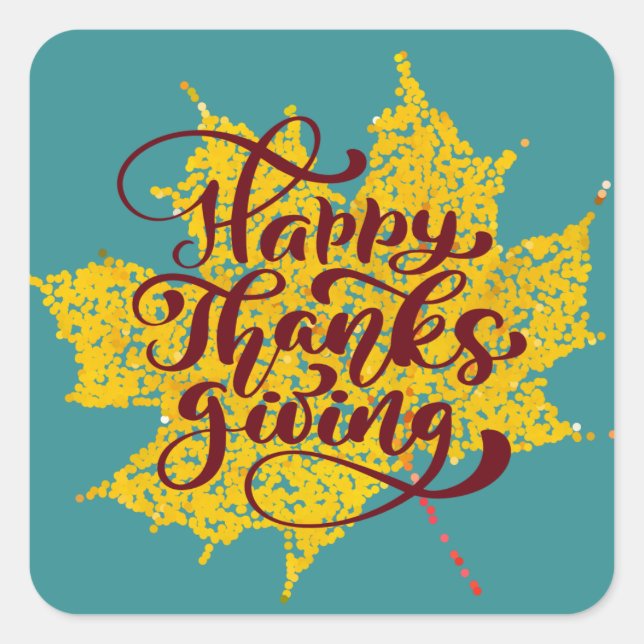 Sticker Carré Happy Thanksgiving (Devant)