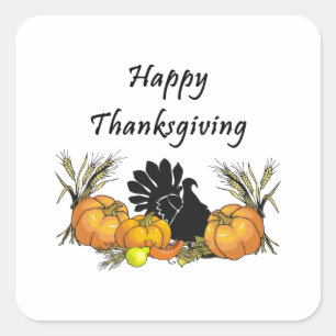 Sticker Carré Happy Thanksgiving