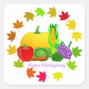 Sticker Carré Happy Thanksgiving