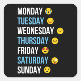 Sticker Carré Happy Weekend Drôle Citation