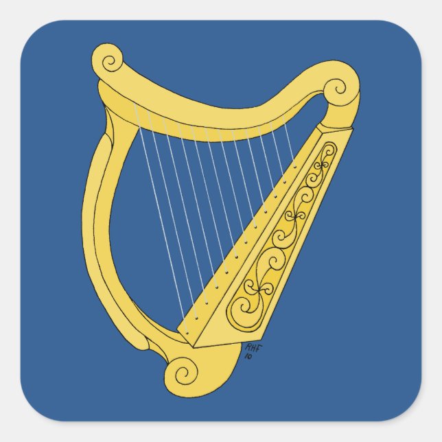 Sticker Carré Harpe irlandaise (Devant)