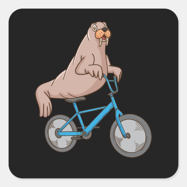 Sticker Carré Harpe Seal Lover Ocean Bicyclette équitation Sea L (Devant)