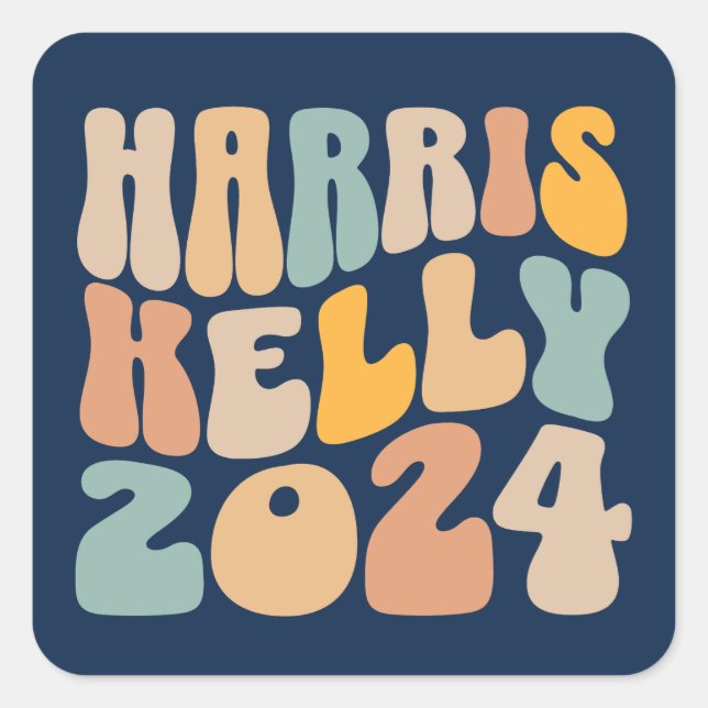 Sticker Carré Harris Kelly 2024 Wavy Boho tendance (Devant)