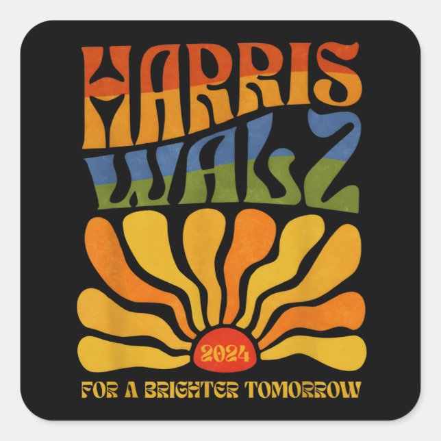 Sticker Carré Harris Waltz plus clair demain Boho esthétique (Devant)
