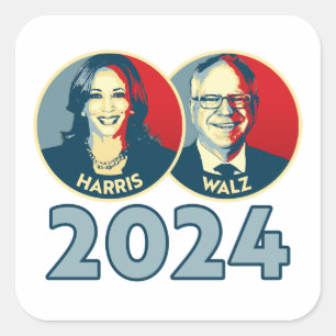 Sticker Carré Harris Walz 2024