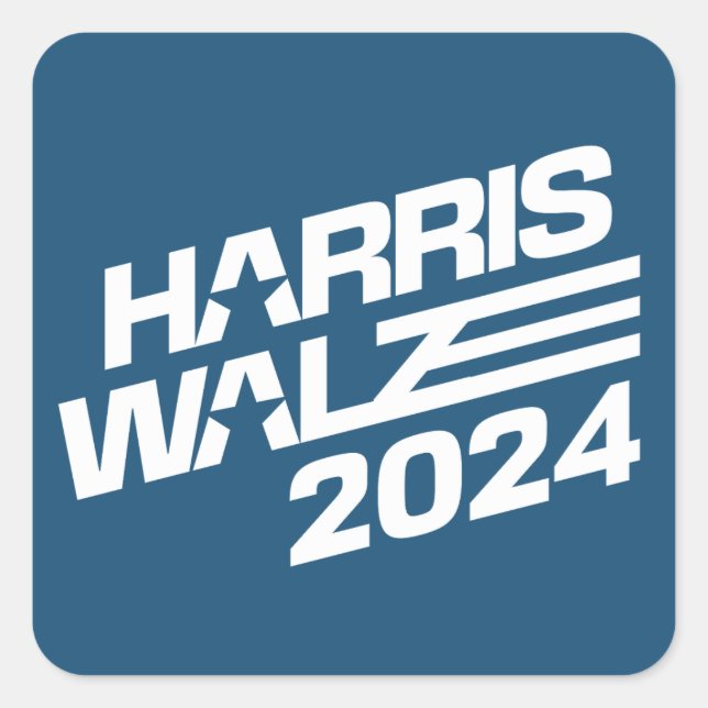 Sticker Carré Harris Walz Élection 2024 (Devant)