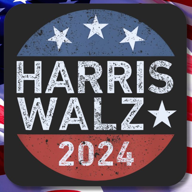 Sticker Carré Harris Walz Waltz (Créateur téléchargé)