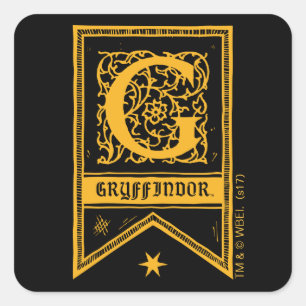 Sticker Carré Harry Potter   Bannière Monogramme Gryffindor