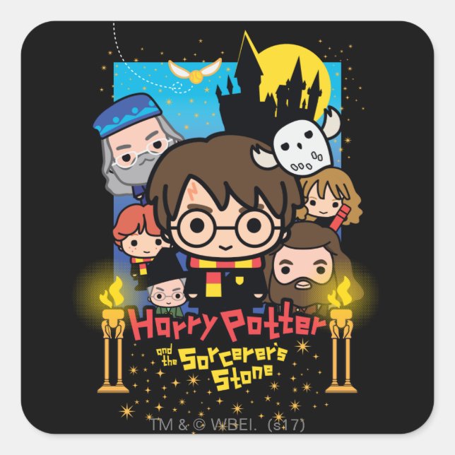 Sticker Carré Harry Potter et la Pierre du Sorcier (Devant)