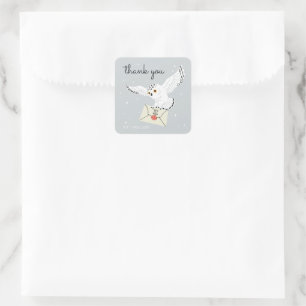 Sticker Carré Harry Potter Hedwig Baby shower Merci