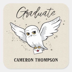 Sticker Carré Harry Potter   Remise de diplôme d'Hedwig