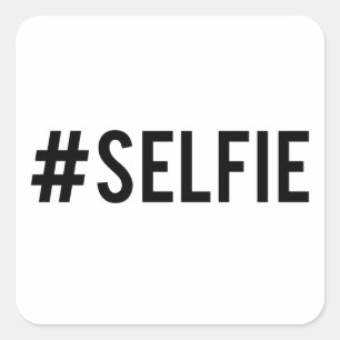 Sticker Carré Hash tag selfie, mot art, design de texte pour t-s