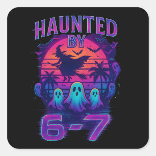 Sticker Carré Haunted par 67 Funny Halloween Meme