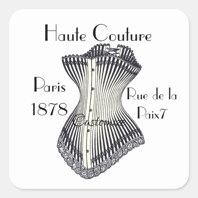 Sticker Carré Haute Couture Corset Thunder_Cove (Devant)