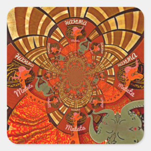 Sticker Carré Hauteurs de Whimsical : Belle girafe drôle Africai