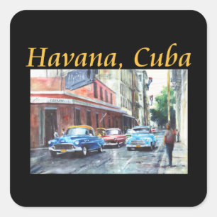 Sticker Carré Havane Cuba Floridita Art