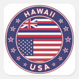 Sticker Carré Hawaii sticker, Hawaii, USA