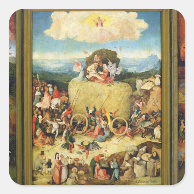 Sticker Carré Haywain, 1515 (Devant)