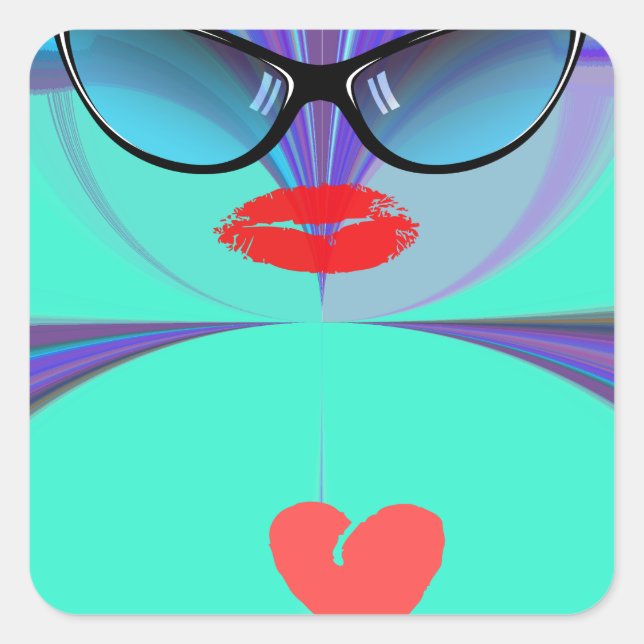 Sticker Carré Heart Selfie (Devant)