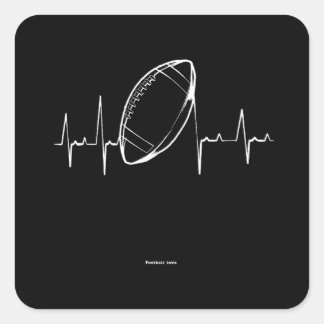 Sticker Carré Heartbeat de football, Pulse Design
