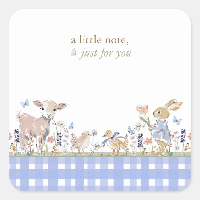 Sticker Carré Hearthlight Notes Spring Soft Meadow Gingham (Devant)