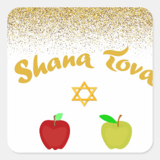 Sticker Carré Hebrew Shana Tova Star David