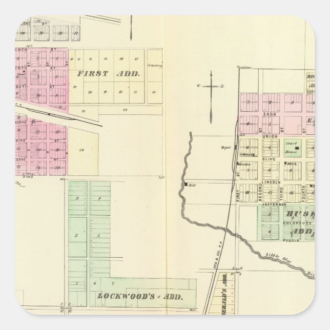 Sticker Carré Hébron, Nebraska (Devant)