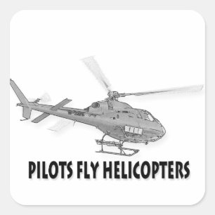 Sticker Carré Hélicoptères Pilot