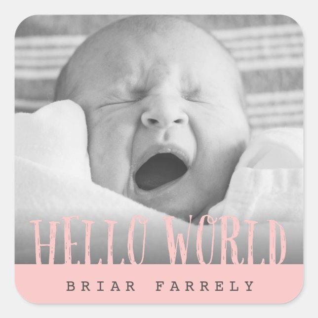 STICKER CARRÉ HELLO WORLD (Devant)