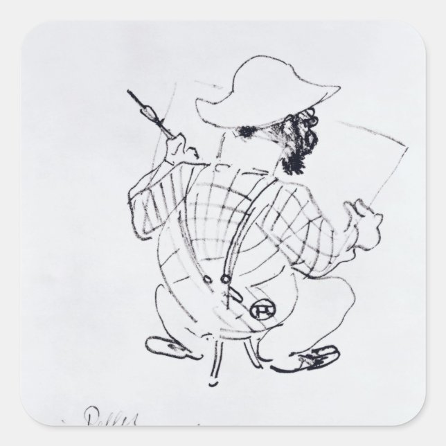 Sticker Carré Henri de Toulouse-Lautrec | Autoportrait, 1896 (Devant)